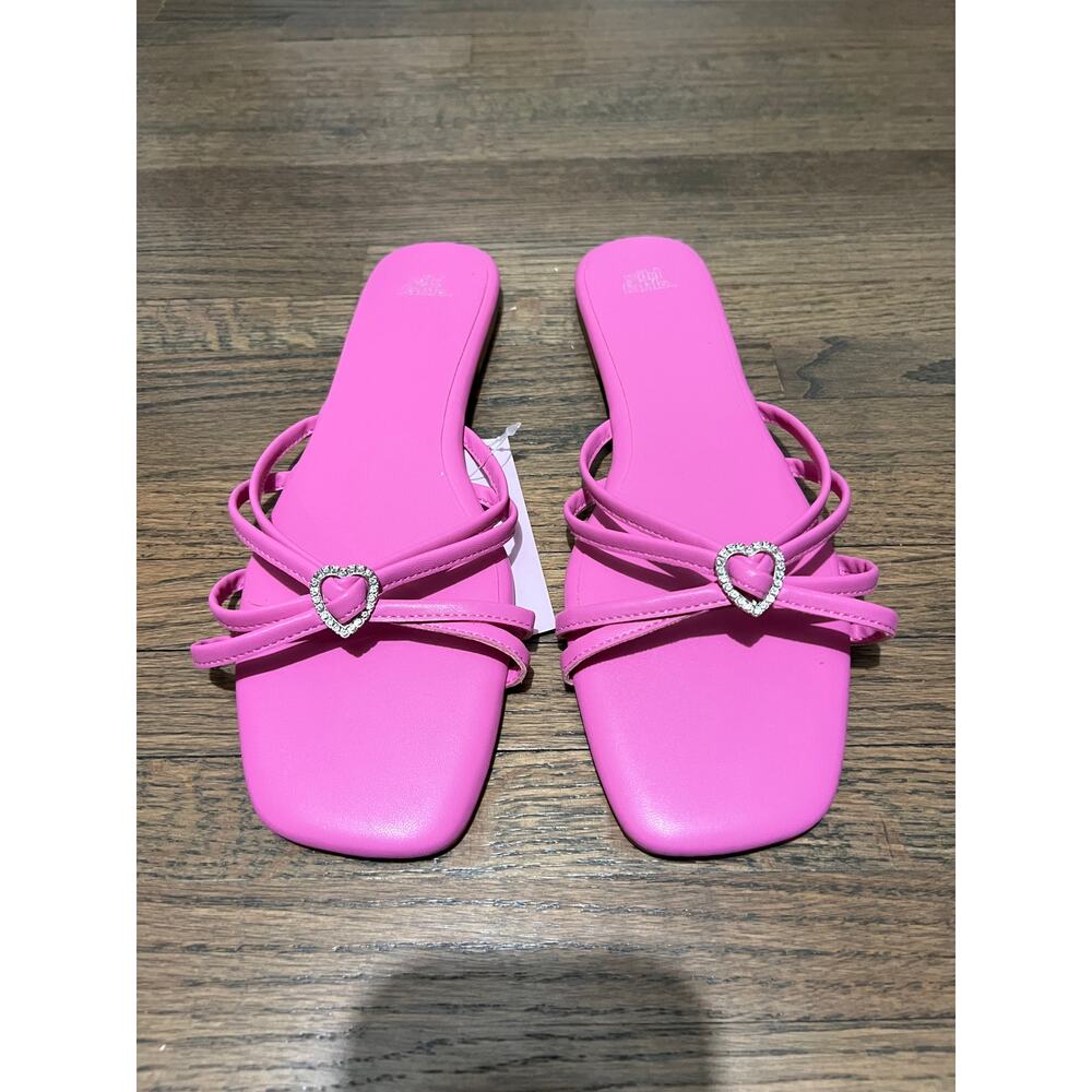 NWT Women's Strappy Heart Slide Sandals - Wild Fable Pink 11